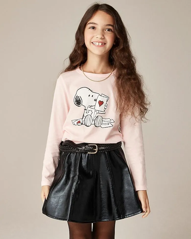 Peanuts® X Crewcuts kids' Valentine's graphic T-shirt with glitter