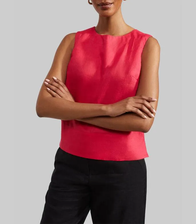 Blusa lisa sin mangas Mujer