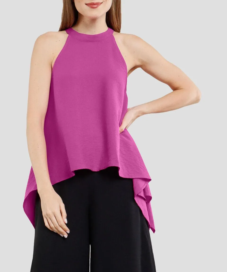 Blusa asimétrica sin mangas Mujer