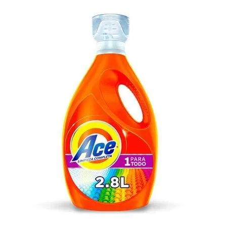 Ace Limpieza Completa 1 Detergente Líquido Concentrado para Lavar Ropa Blanca y de Color 2.8 lt