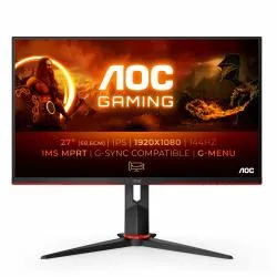 Monitor Gamer AOC 27G2/BK LED 27", 1920x1080 Full HD, FreeSync, 144Hz, HDMI/DisplayPort, Bocinas Integradas, Negro/Rojo