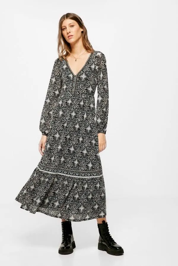 Vestido midi estampado