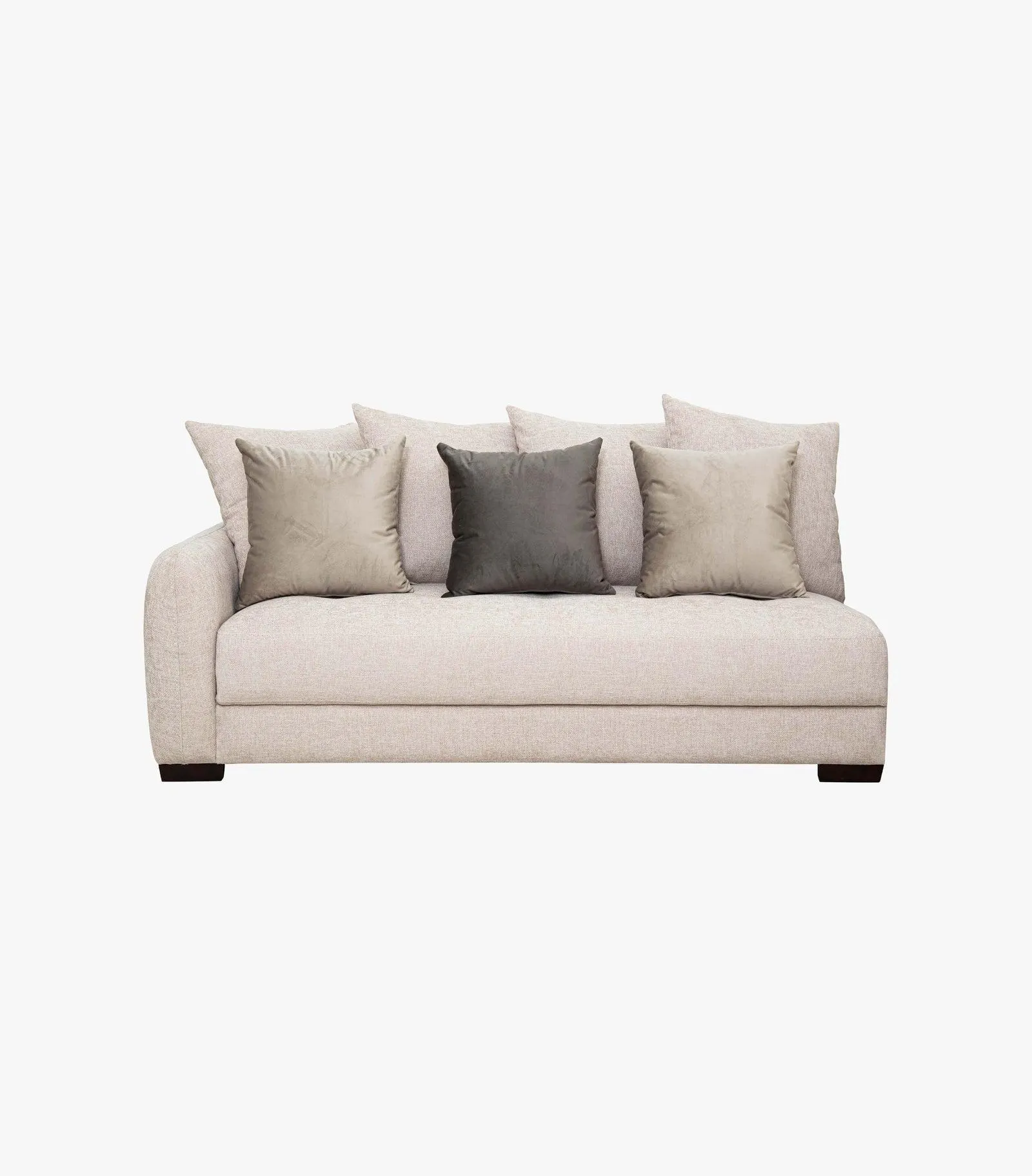 Love Seat Parma con brazo izquierdo de tela color Beige