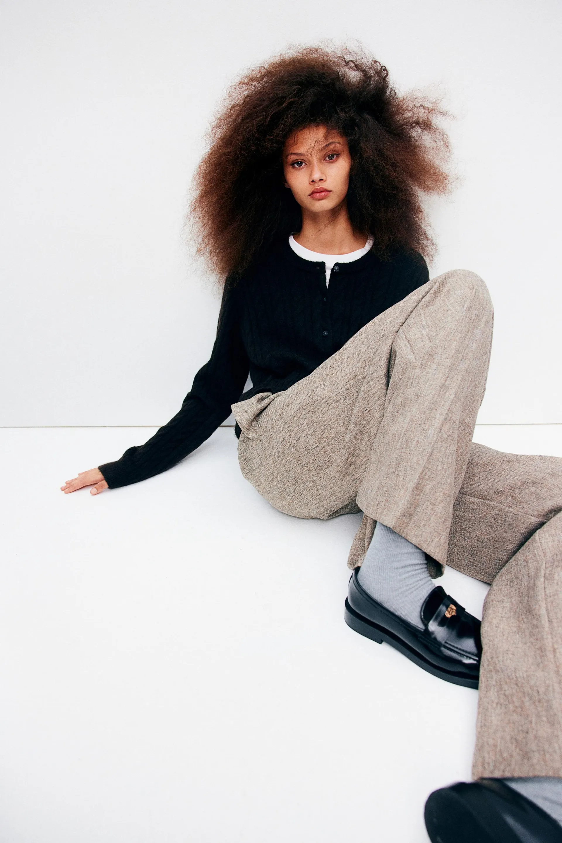 Cárdigan en tejido trenzado