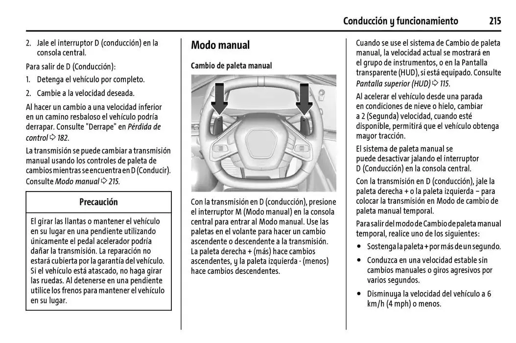 Catálogo de Chevrolet Corvette Stingray Manual del propietario 22 de enero al 31 de diciembre 2025 - Pagina 216