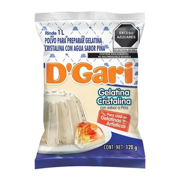 Gelatina en polvo D´Gari para agua cristalina 120 g