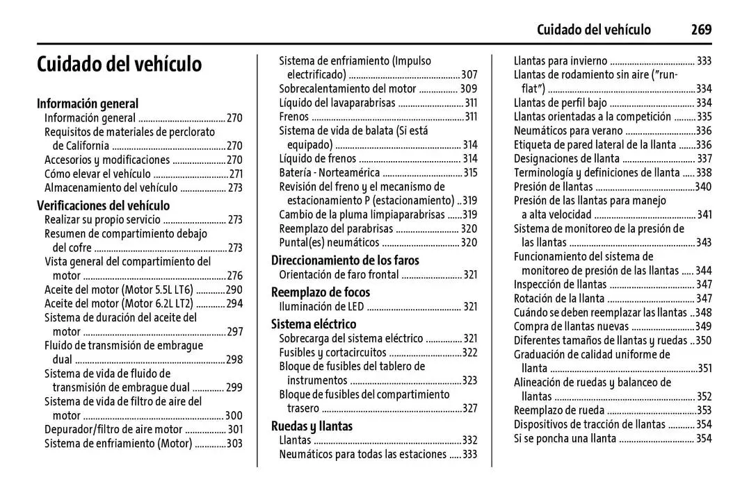 Catálogo de Chevrolet Corvette Stingray Manual del propietario 22 de enero al 31 de diciembre 2025 - Pagina 270