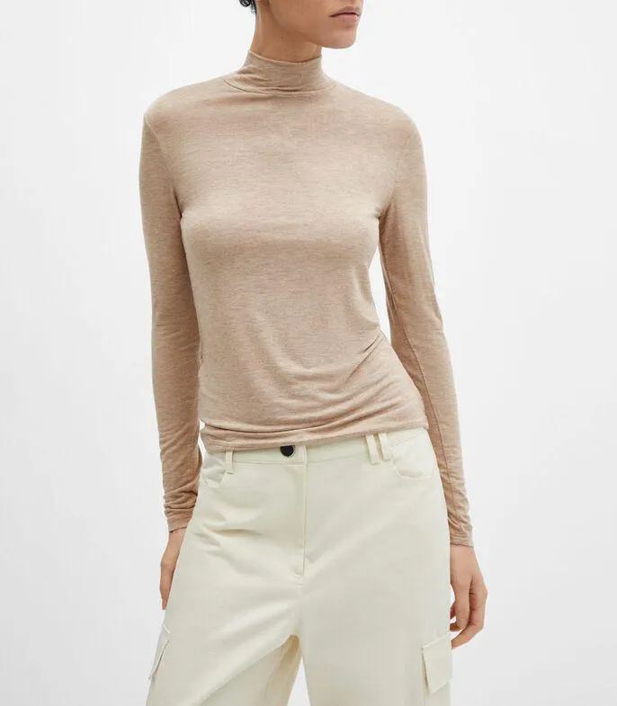 Playera Cuello Alto Manga Larga Mujer