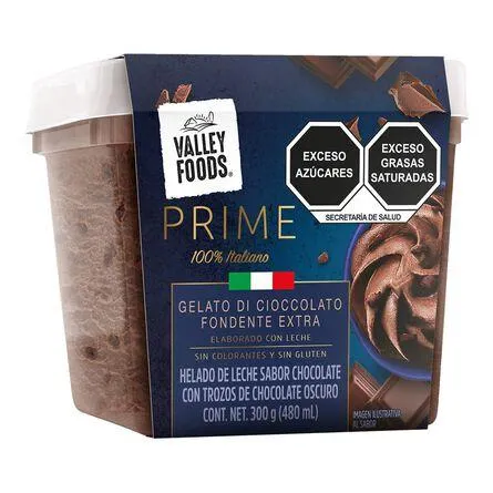 Gelato de chocolate negro Valley Foods Prime 480 ml