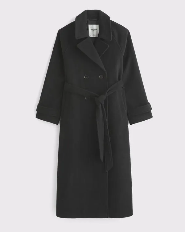 A&F Carrie Wool-Blend Trench Coat