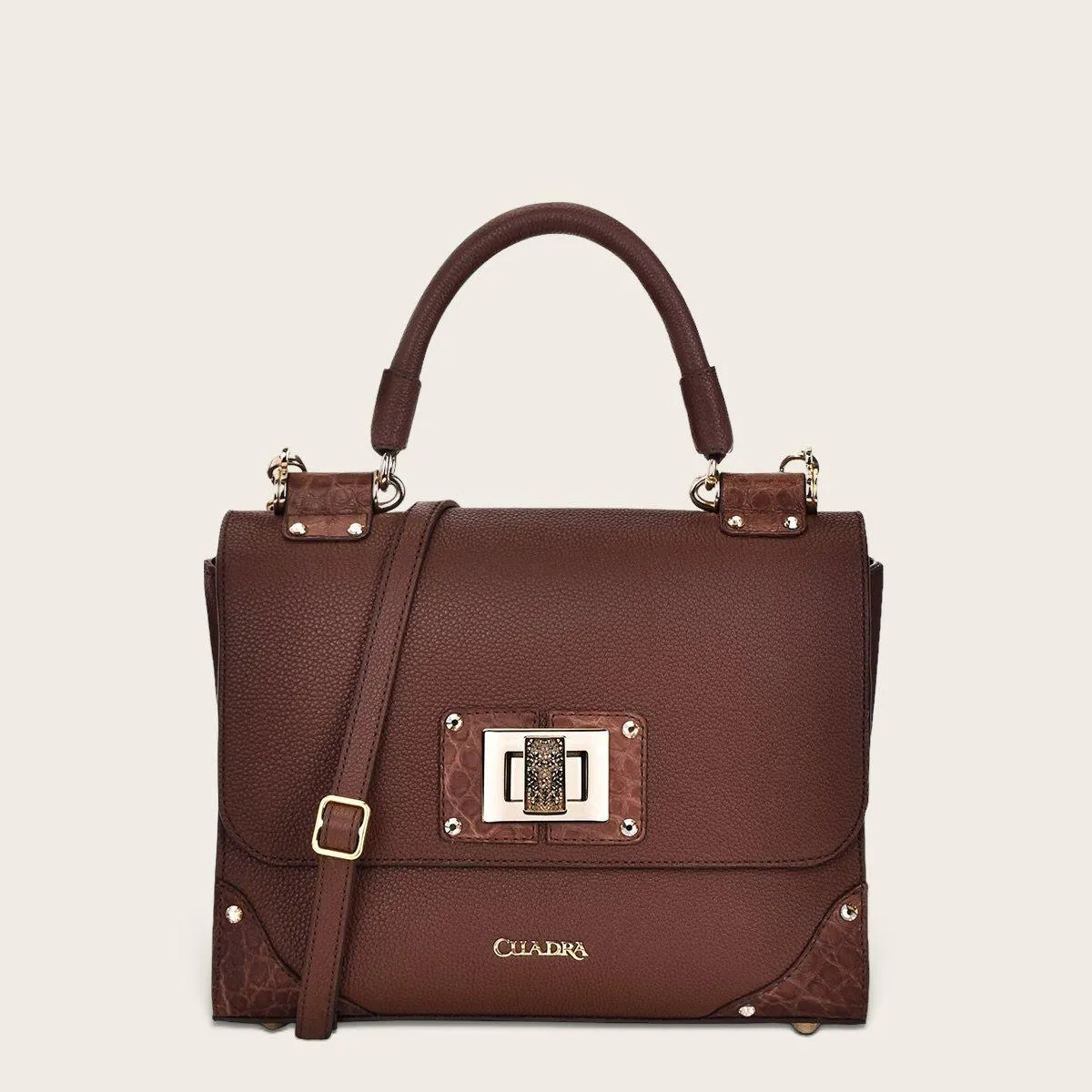 Bolso Noranta con piel de moreleti .