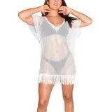 Skysoul, Vestido Corto de Crochet Color Blanco para Dama, Varias Tallas