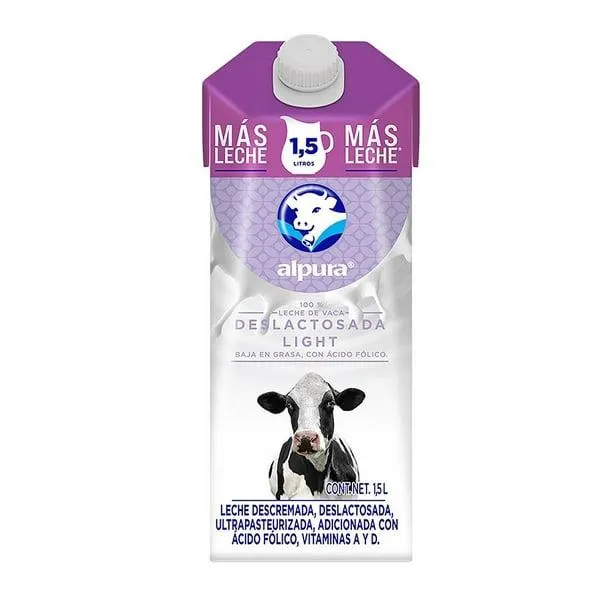 Leche Alpura deslactosada light 1.5 l