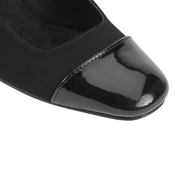 022379 Zapatilla Con Punta Brillante Plantilla De Piel