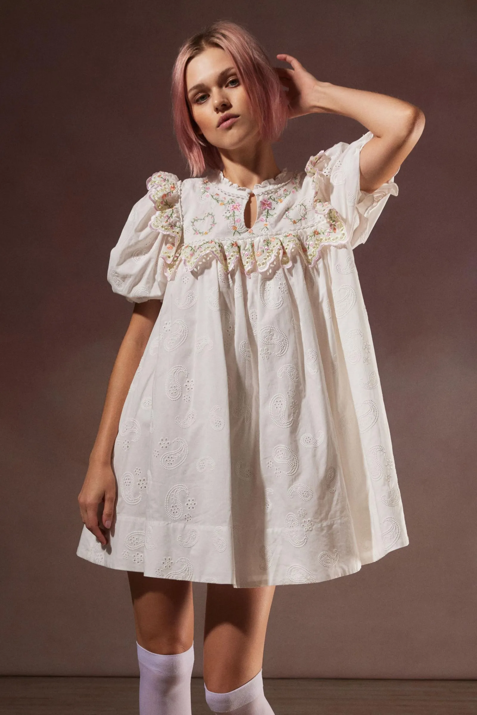 For Love & Lemons Thalia Eyelet Mini Dress