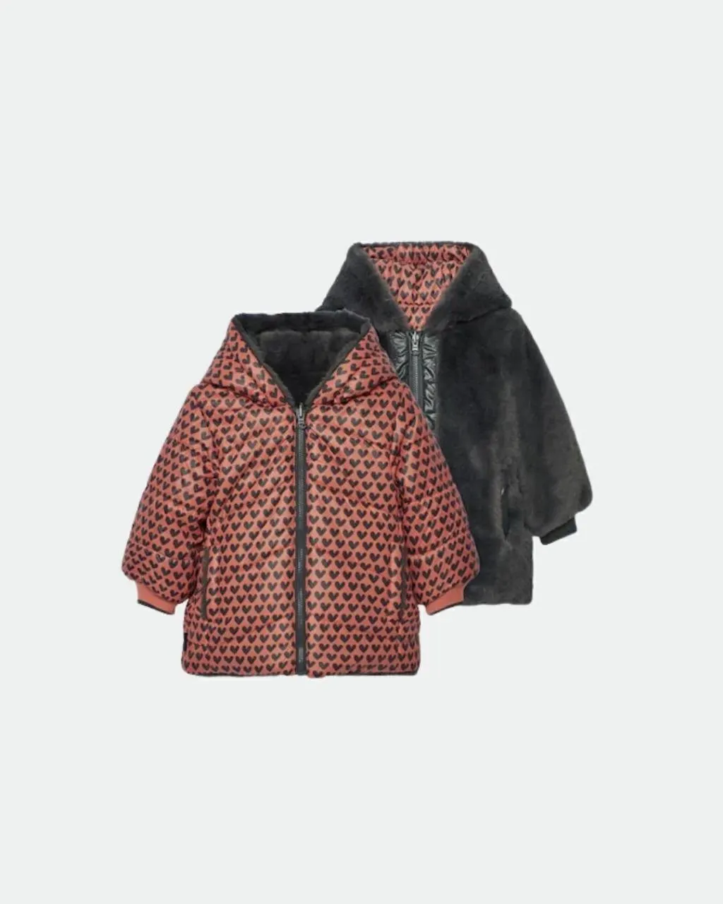 Chamarra de corazones doble vista