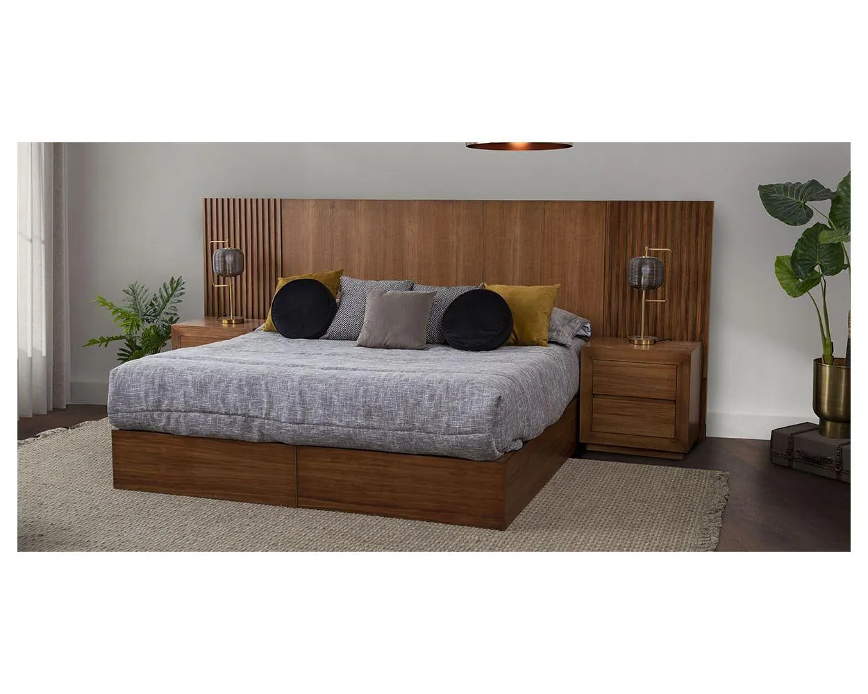 Recámara King Size Citara Nogal 3 Piezas