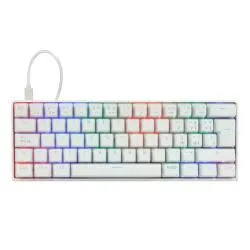 Teclado Gamer Game Factor KBG560 RGB, Teclado Mecánico, Switch Red, Alámbrico, Blanco (Español)