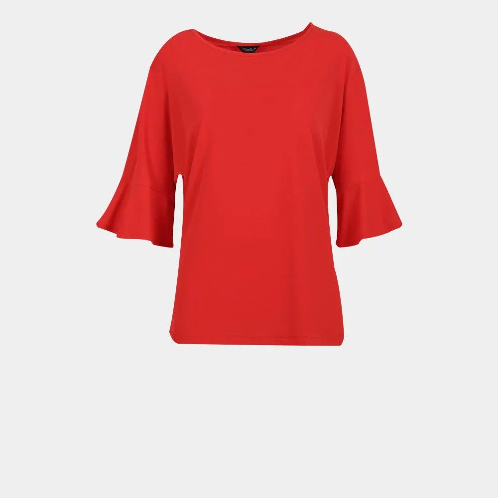 Blusa cerrada manga tipo anjo