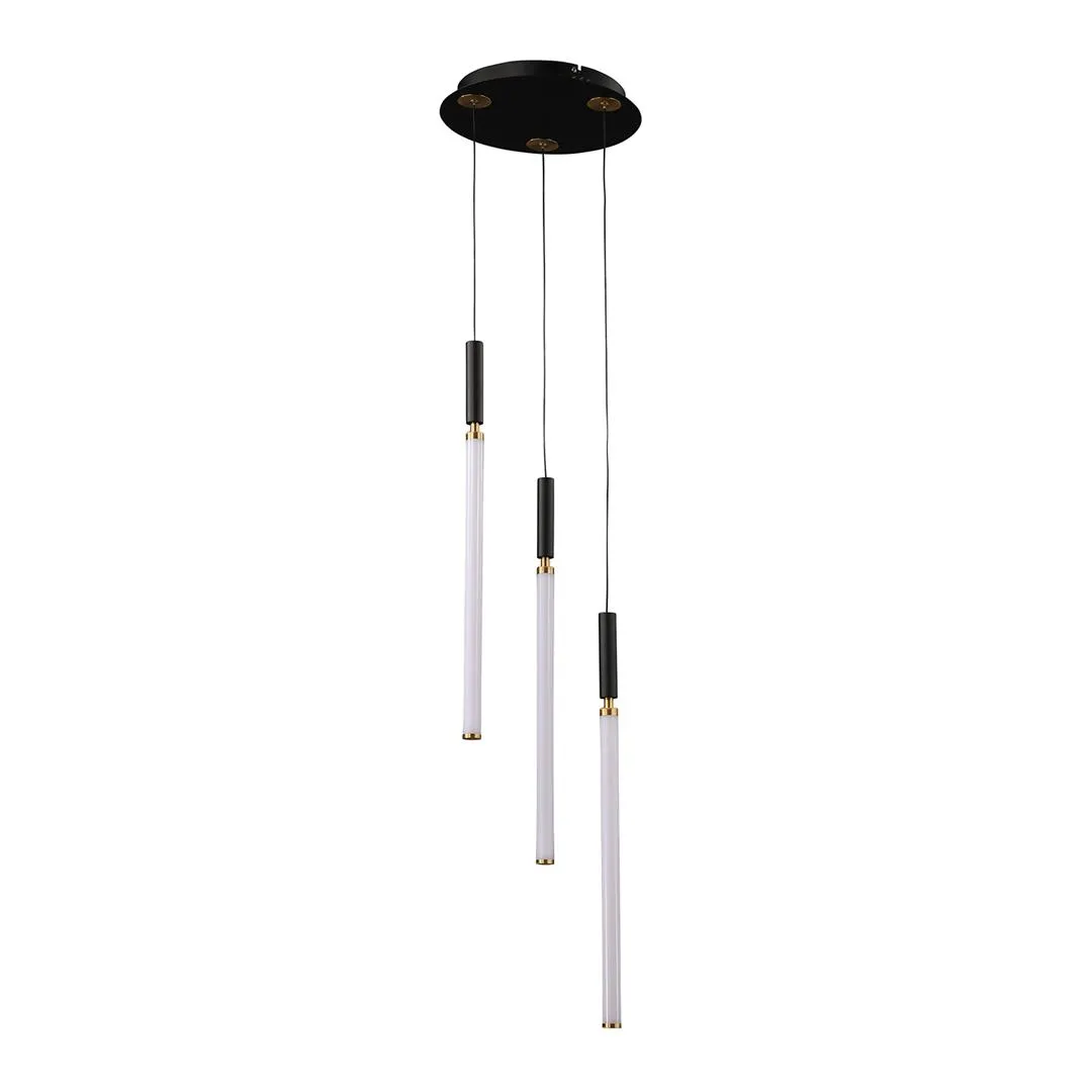 Lampara colgante LED de tubos 3 luces 15W con cable de 3m