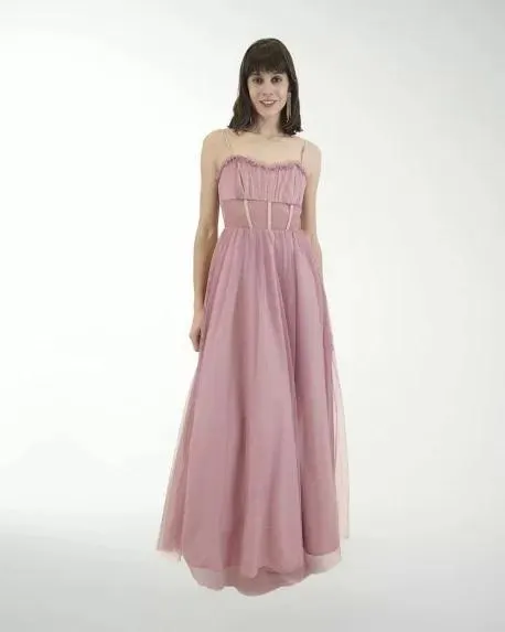 VESTIDO CL LISO TIPO CORSET CON DRAPEADO