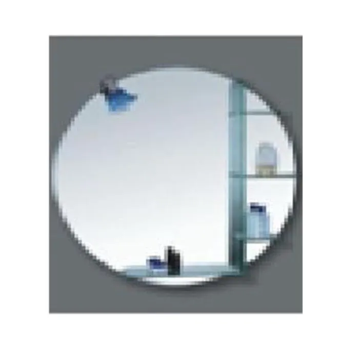 Espejo ovalado con repisa en color plata 80 x 80 cm Gold Union