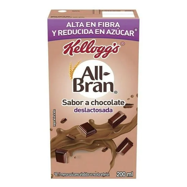 Leche Kellogg's All Bran deslactosada sabor a chocolate 200 ml