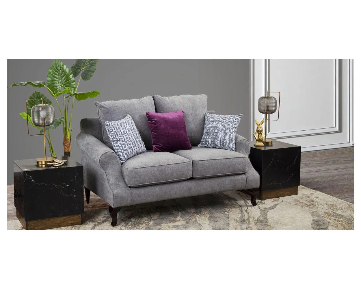 Sofá 2 Plazas James Dark Grey