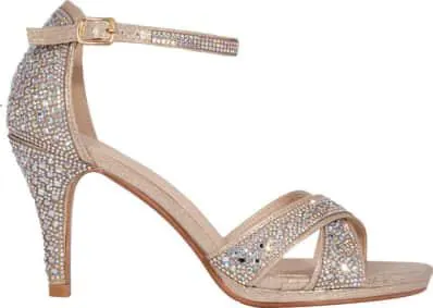 sandalia tacón delgado con pedrería