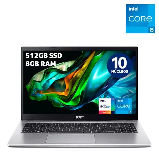 Laptop Acer Aspire 3 Intel Core i5 15.6 pulg. 512gb SSD 8gb RAM