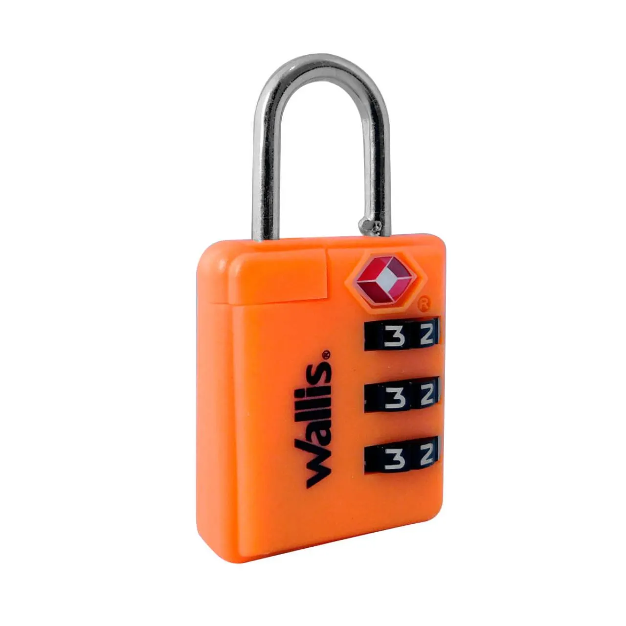 Candado de combinación TSA, combinación 3 discos, naranja
