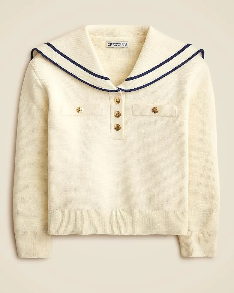 Girls' sailor-collar sweater