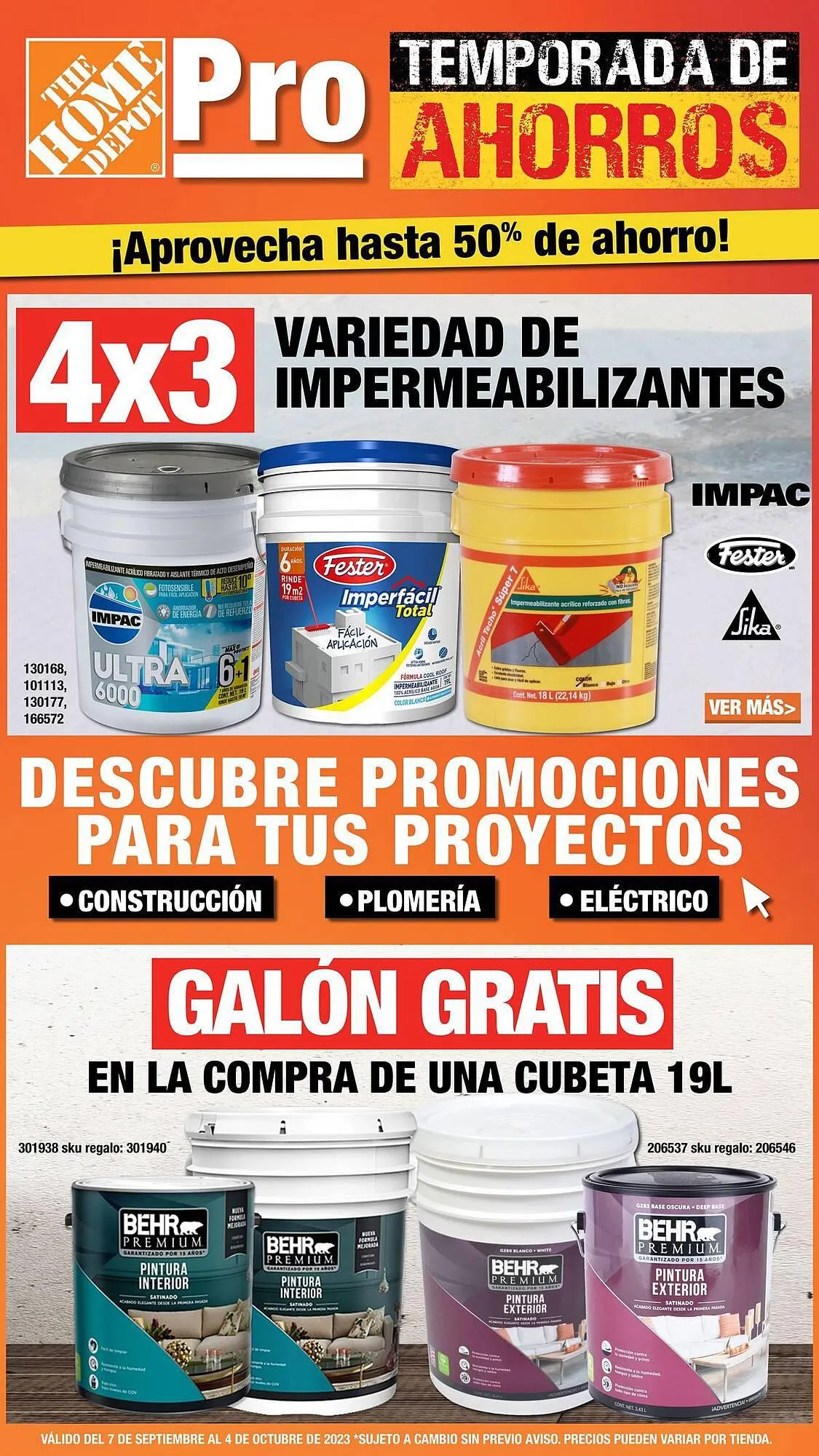 Catálogo de Catálogo The Home Depot 7 de septiembre al 4 de octubre 2023 - Pagina 1