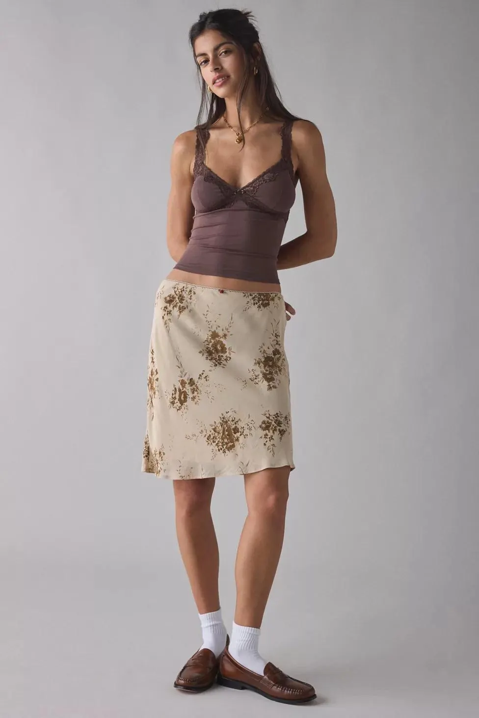 Out From Under Lace Trim Soft Touch Cropped Cami