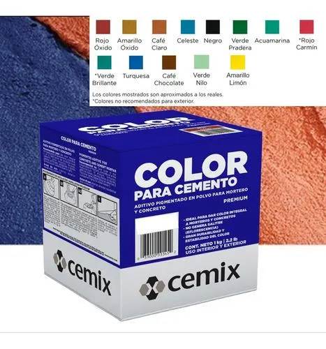 COLOR PARA CEMENTO verde brillante 1 kg Cemix