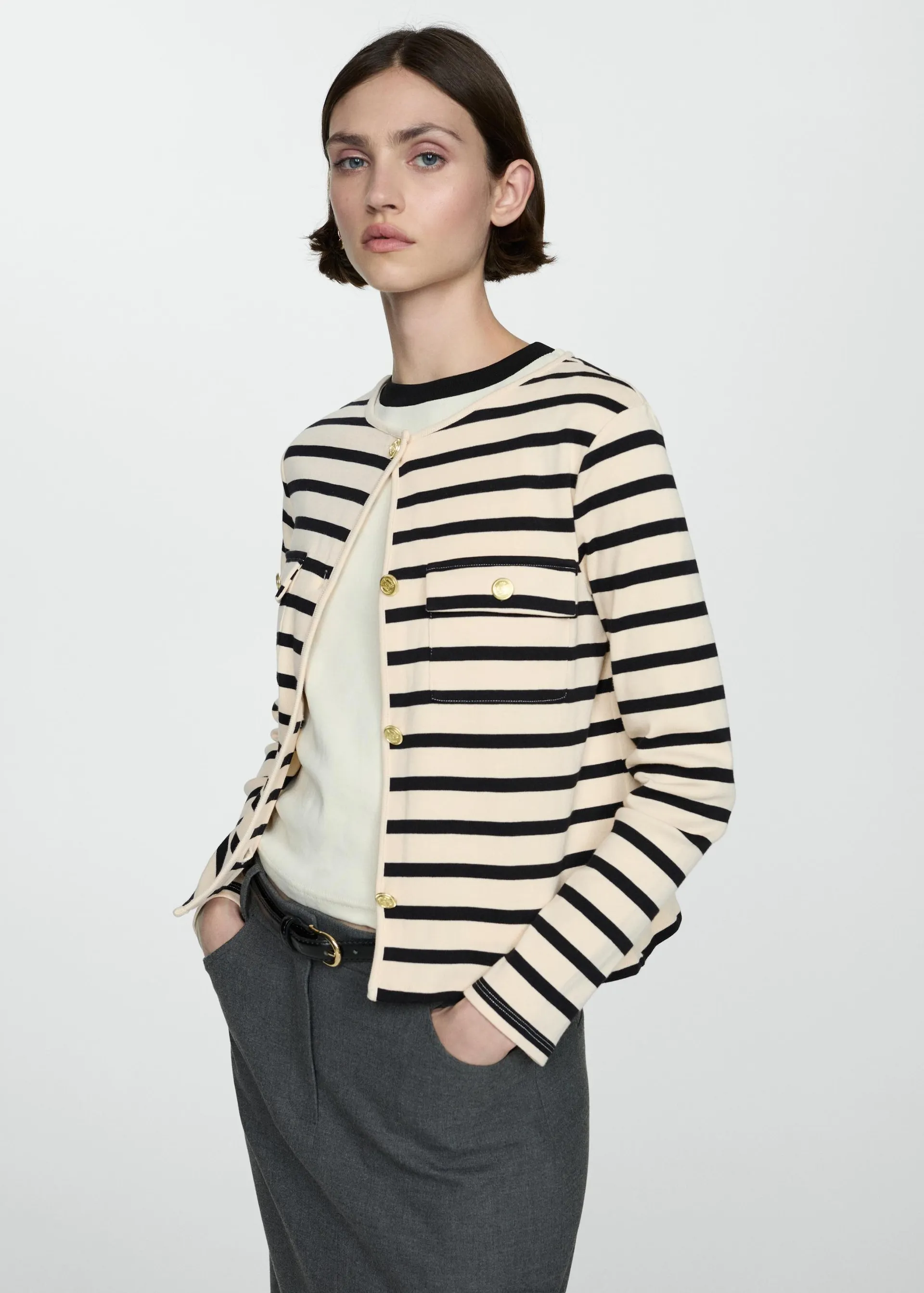 Cárdigan rayas botones