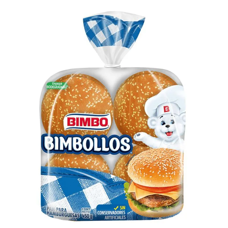 Bimbo Pan Para Hamburguesa Bimbollos 8pz 450 g