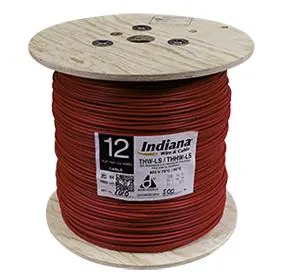 Cable de cobre 12 AWG rojo, tipo THW-LS/THHW-LS 600V 75°C/90°C Deslizable, Antiflama, 1 m, INDIANA SLLU10