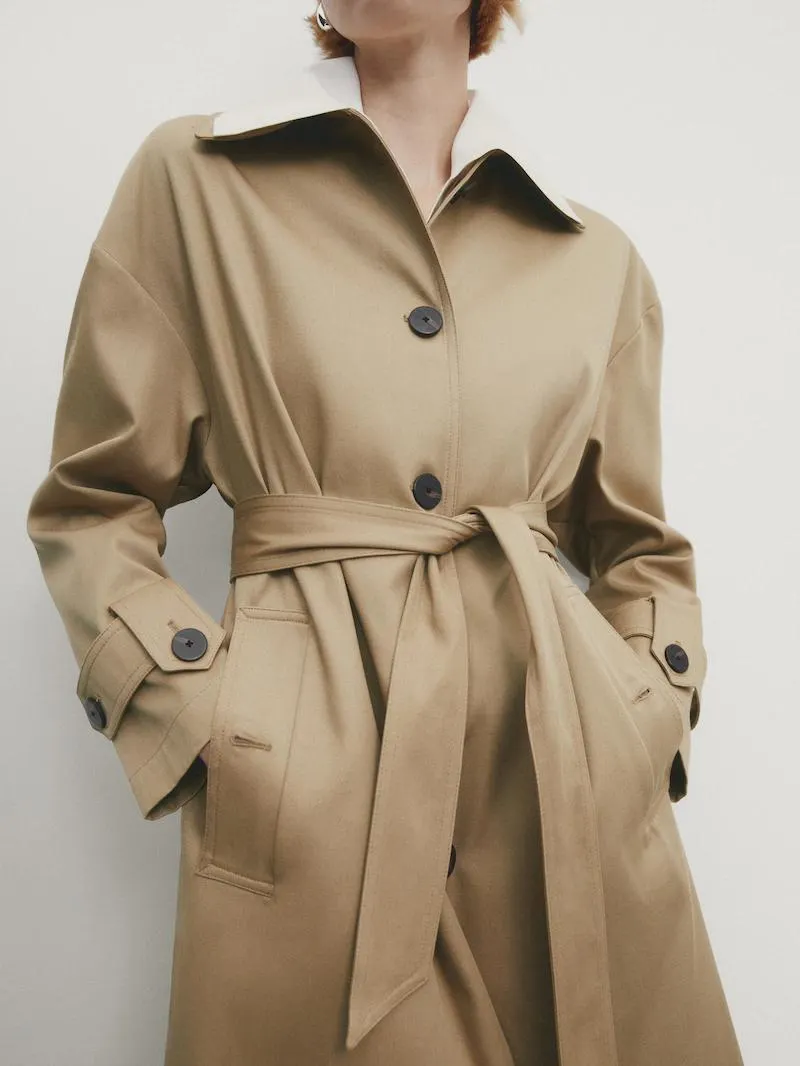 Chaqueta trench cinturón