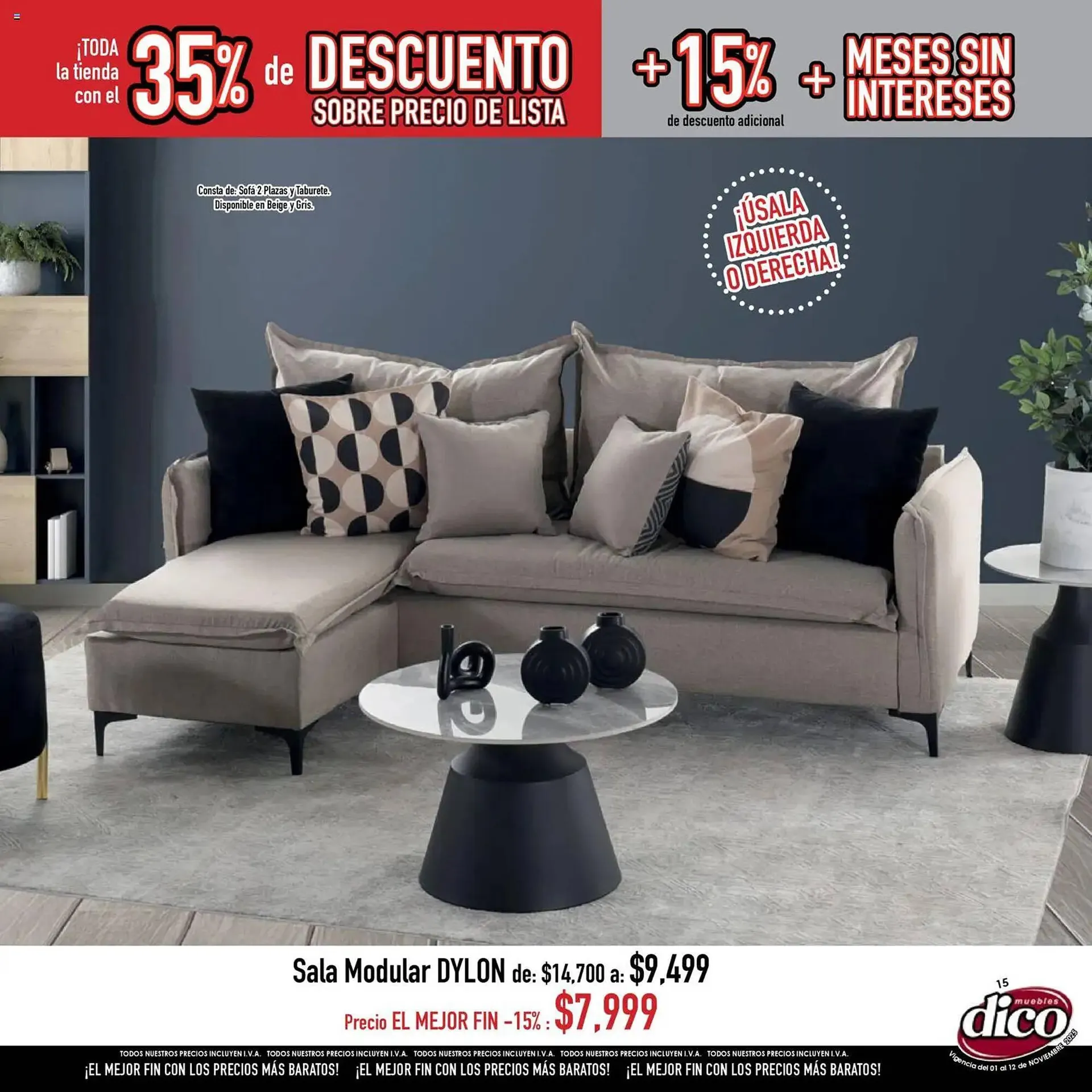 Catálogo de Catálogo Muebles Dico 1 de noviembre al 13 de noviembre 2025 - Pagina 15