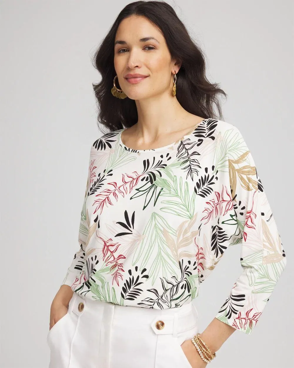 Touch of Cool ™ Tapered Banded-Hem Top