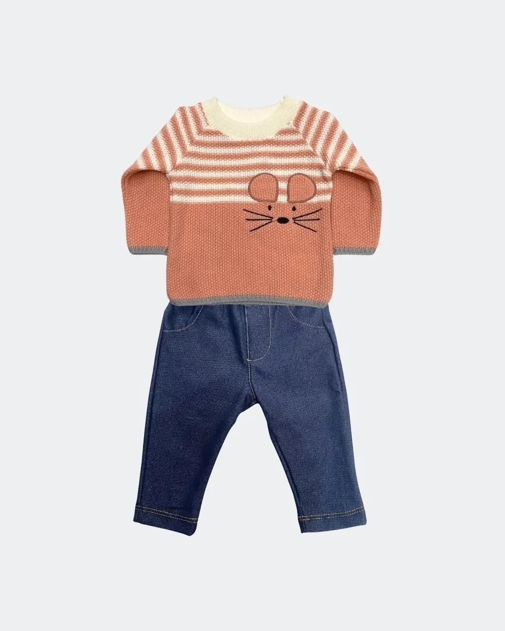 Conjunto 2 piezas Suéter tejido y Pantalón Bebé Niña