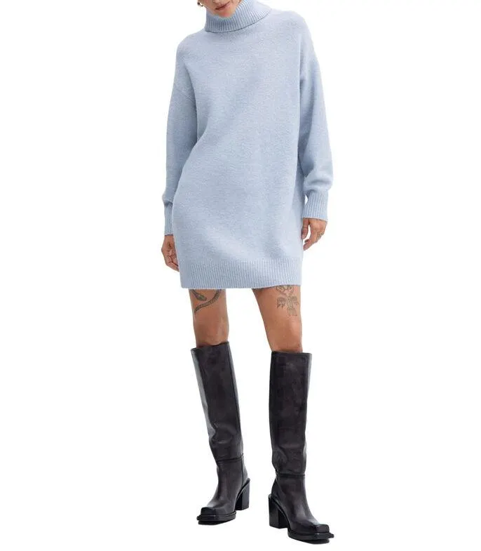 Vestido Corto Manga Larga Mujer