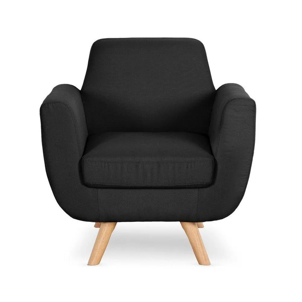 Prado - Sillón estilo moderno en tela color negro