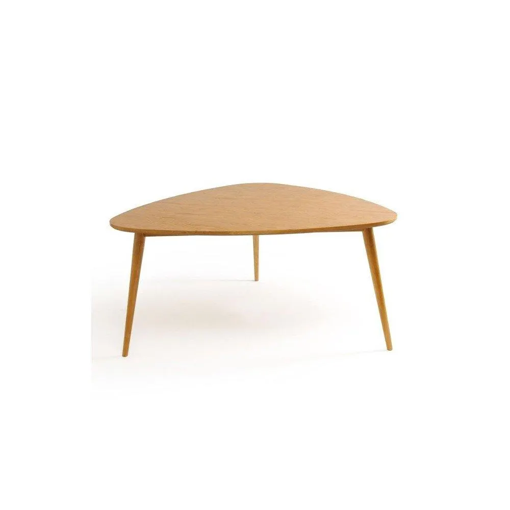 Jimmy [Triangle] - Mesa de comedor triangular estilo retro madera de encino 6 personas