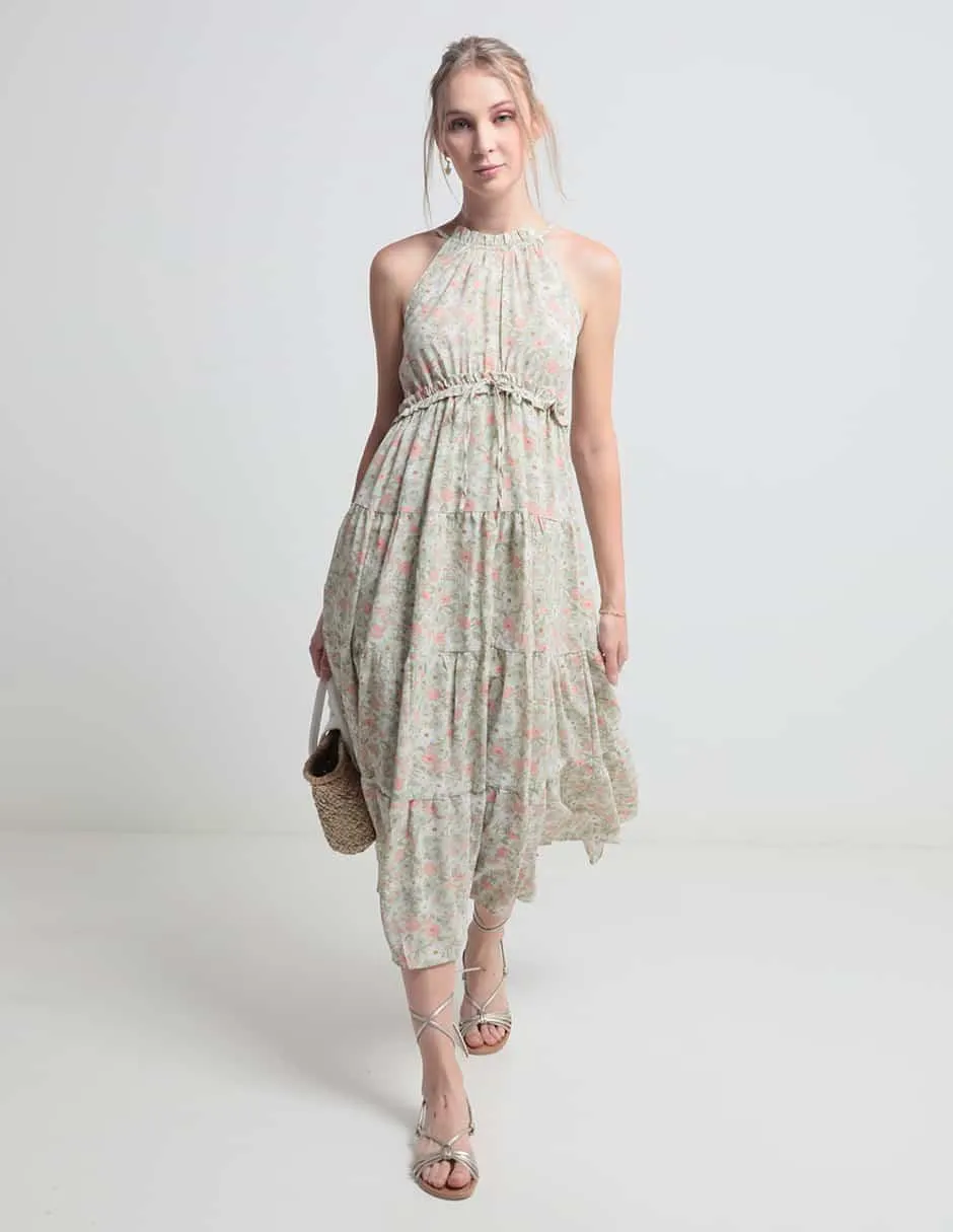 Vestido largo casual Coffee Bean para mujer