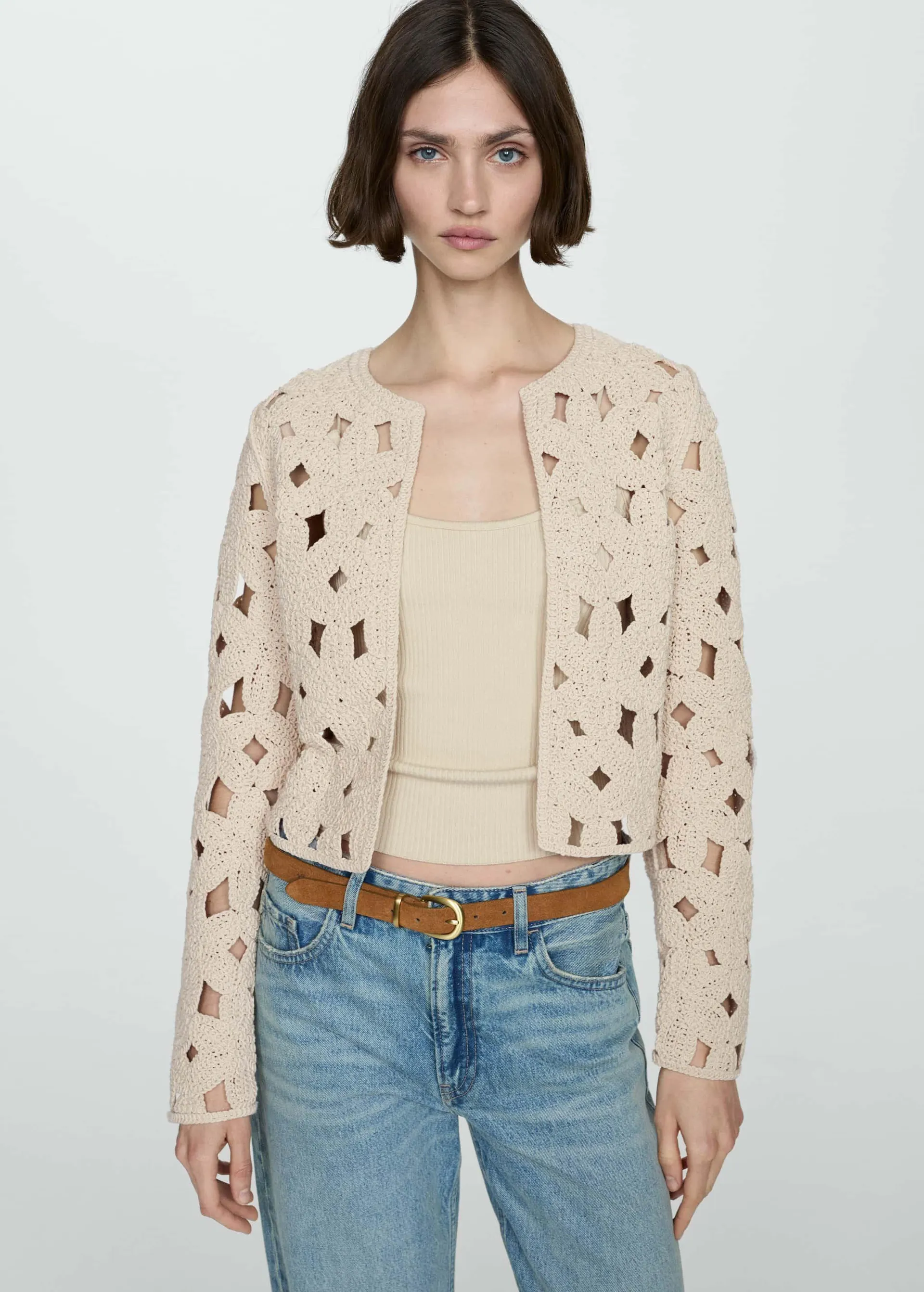 Chaqueta crochet detalles calados