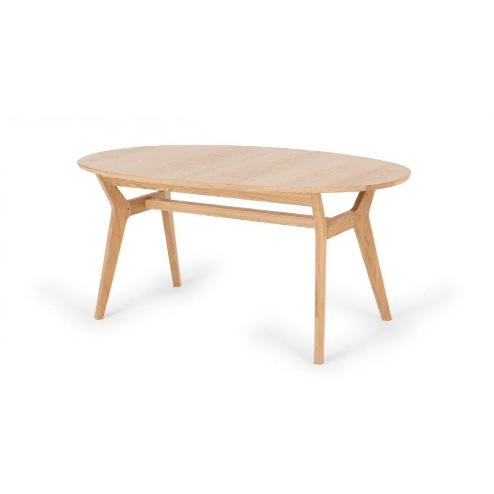 Matis - Mesa de comedor ovalada extensible estilo moderno madera de encino