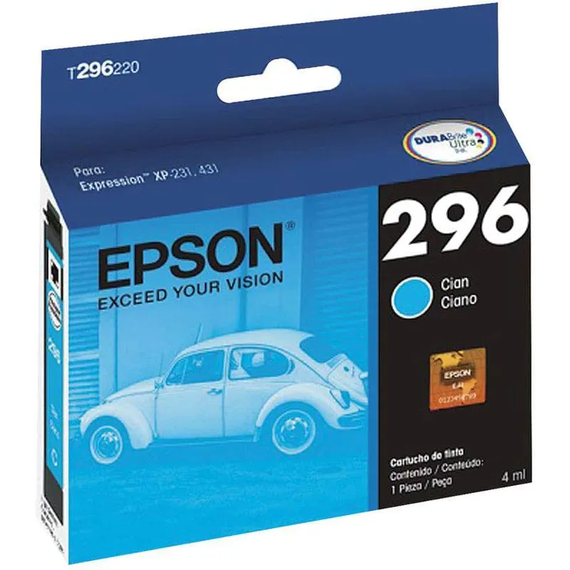 Tinta T296 Cyan Epson Compatible con XP-231