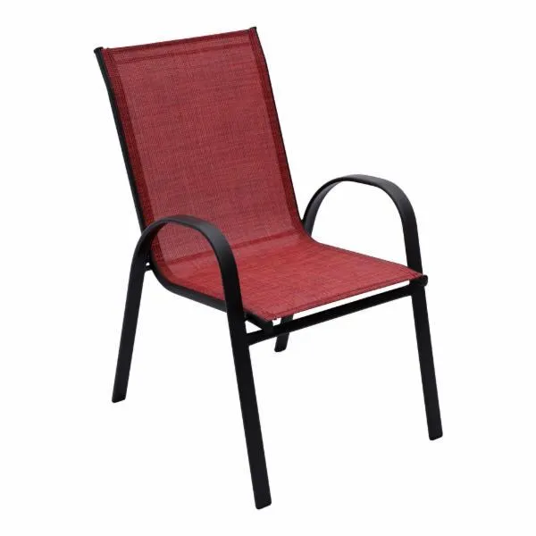 SILLA FIJA ROJA ESLINGA ESTRUCTURA DE ACERO